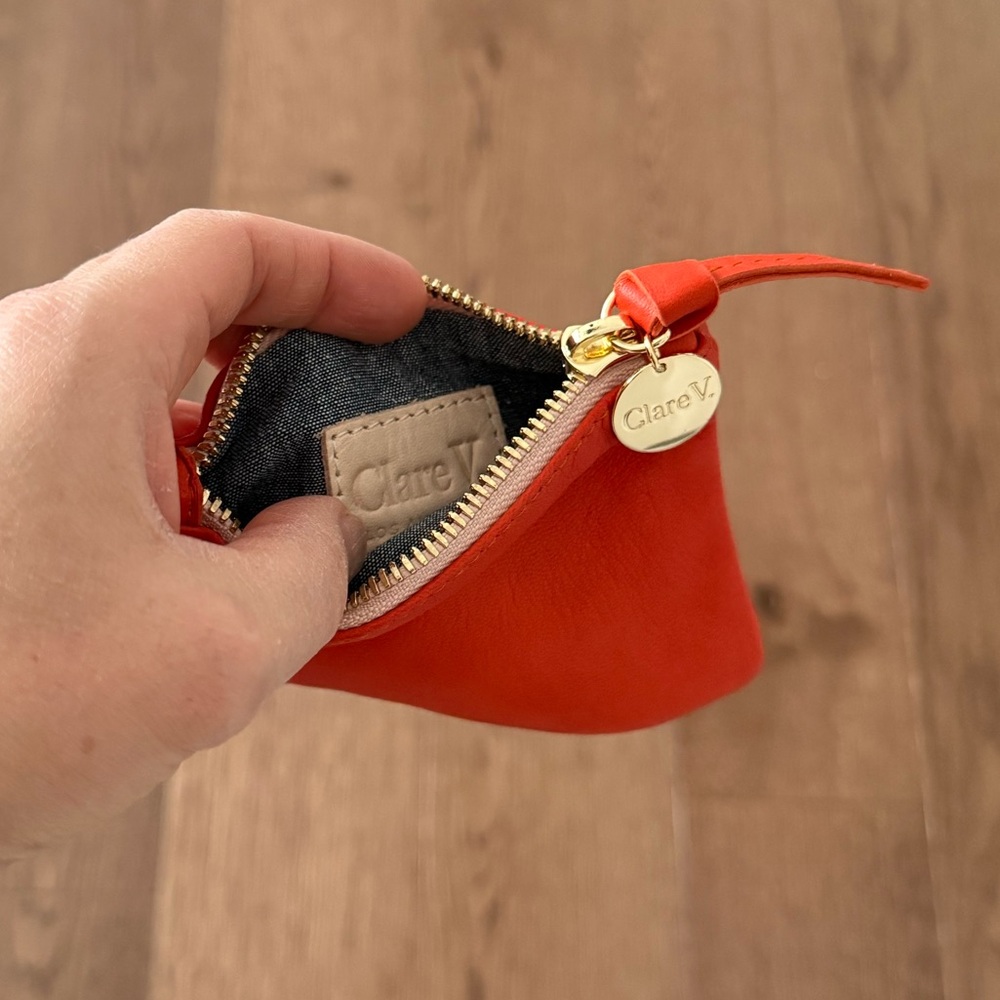 Clare V Red Leather Coin Pouch - Picture 2 of 2